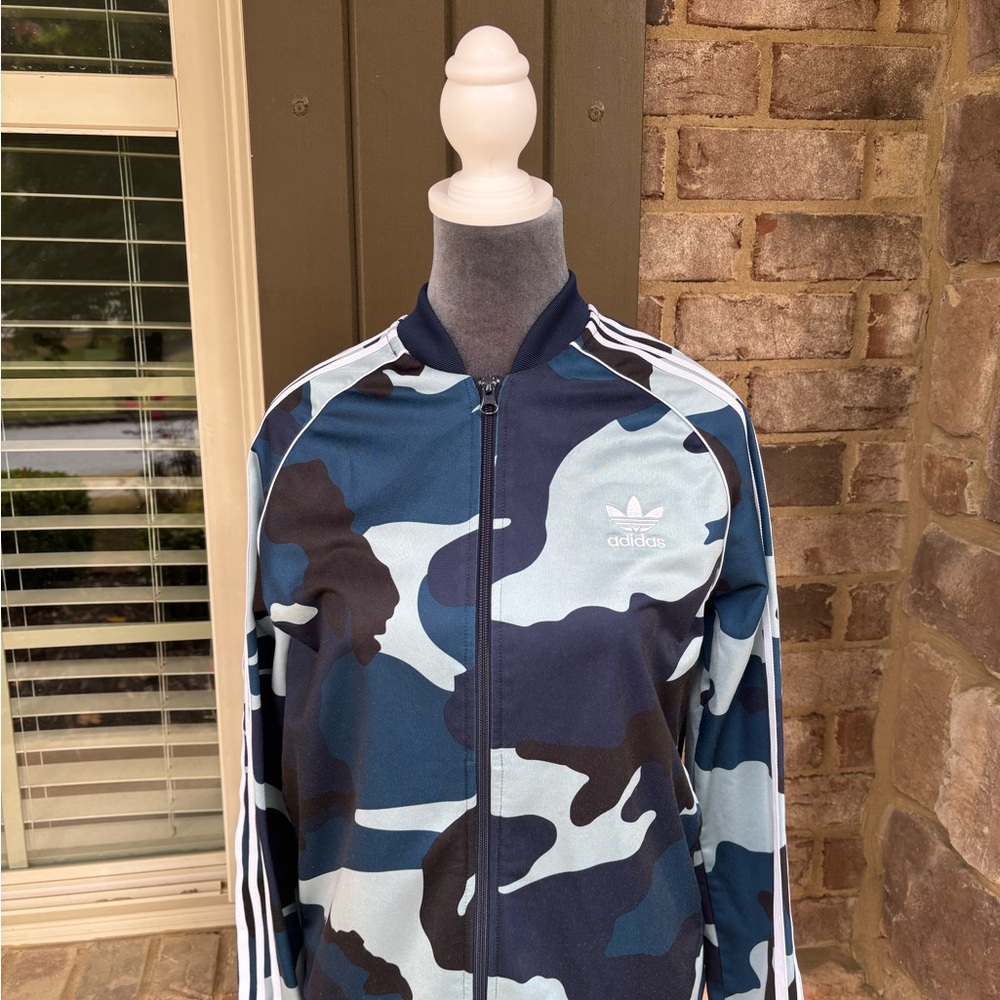 adidas Kids Blue Camouflage Track Jacket